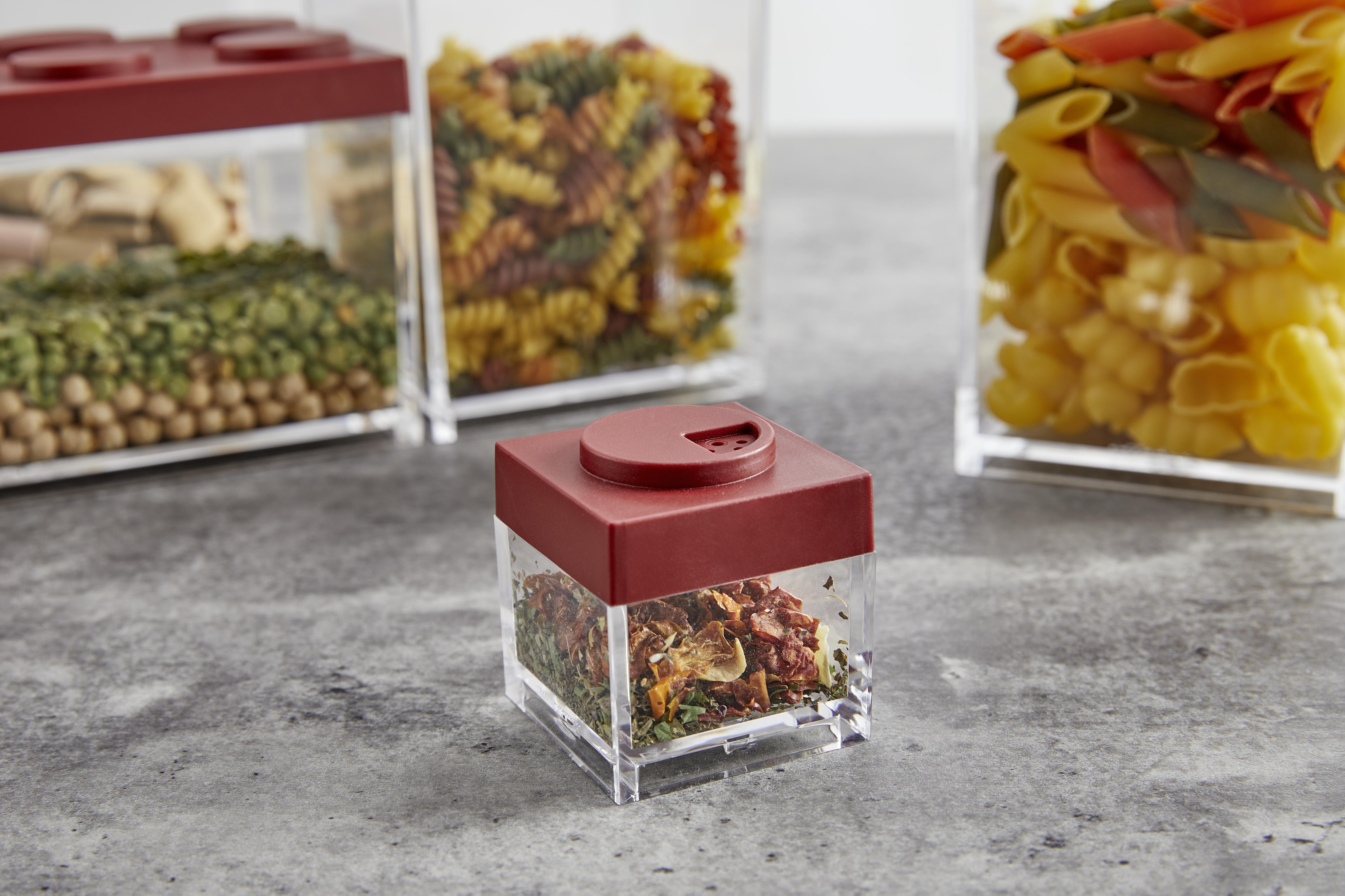 Vorratsdose Adorno in Transparent/Rot ca. 100ml - Transparent/Rot, Kunststoff (5/5/5,5cm)