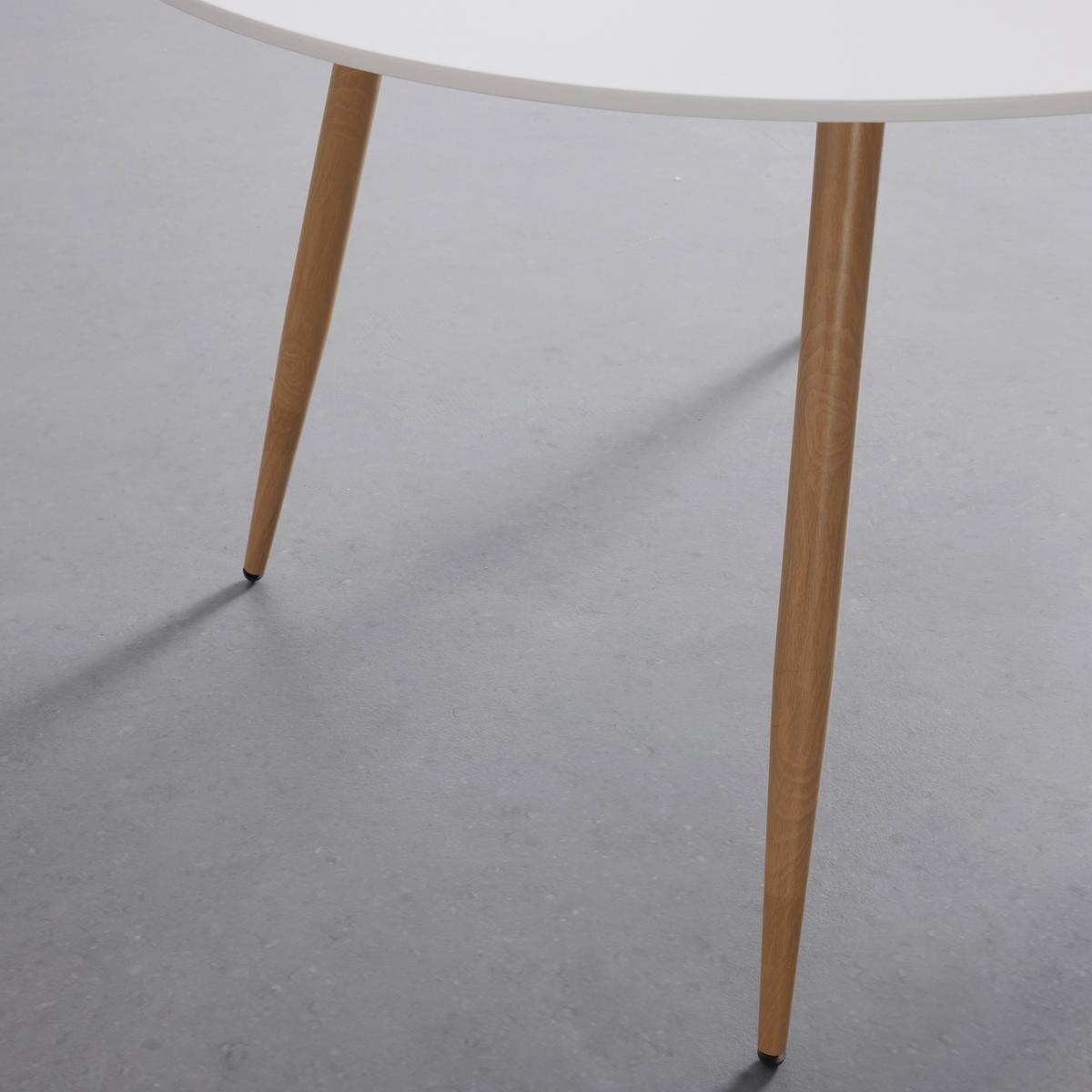 Jedilna Miza John, Bela, Ø 110 Cm - barve hrasta/bela, Moderno, kovina/les (110/110/76cm) - Bessagi Home