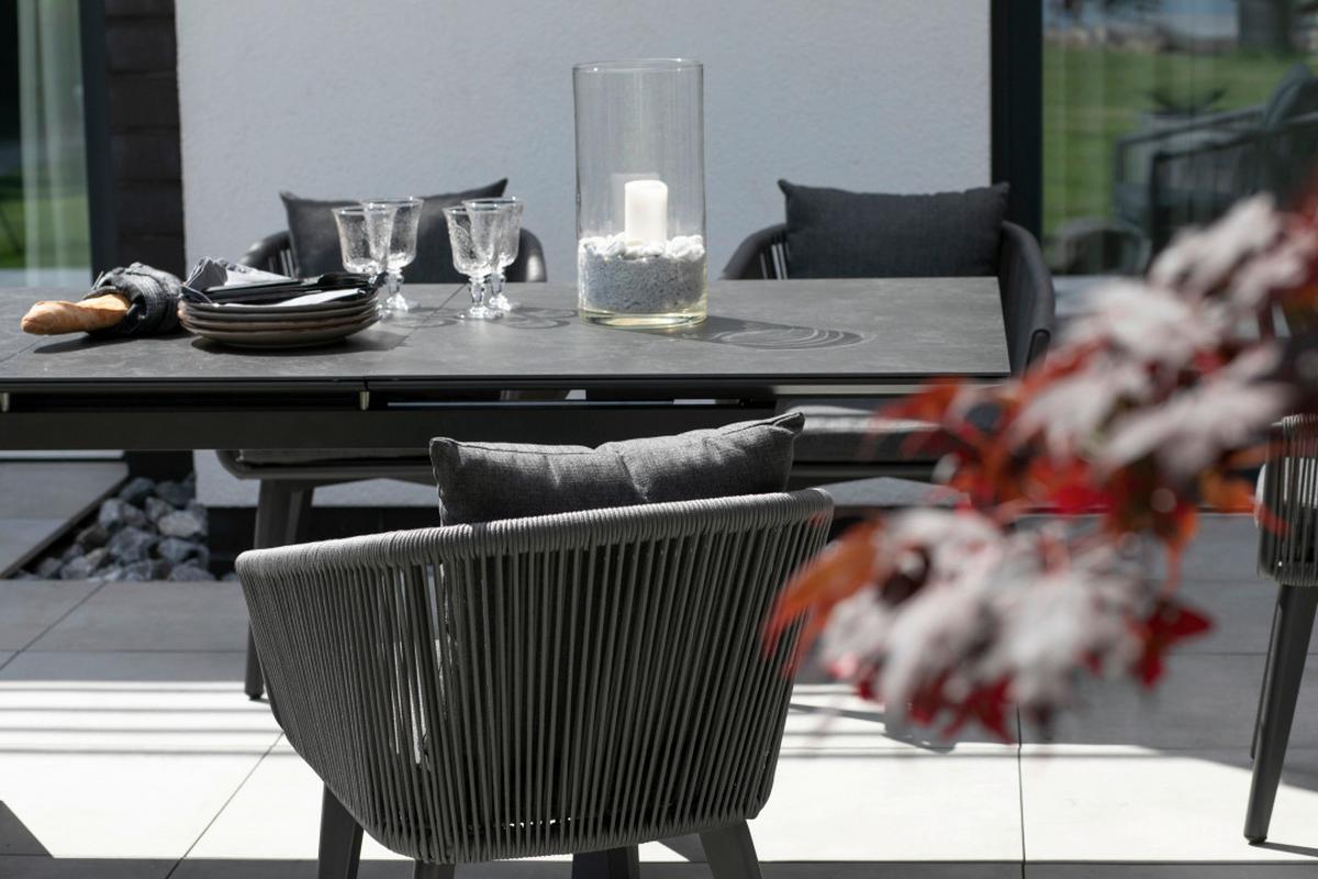 Gartensessel Brescia Grau - Grau, Basics, Kunststoff/Textil (58/78/63cm)