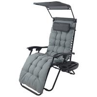 GARTENLIEGE MALTOSA XL - Hellgrau, Modern, Textil/Metall (64/133/91cm) - Gardenson