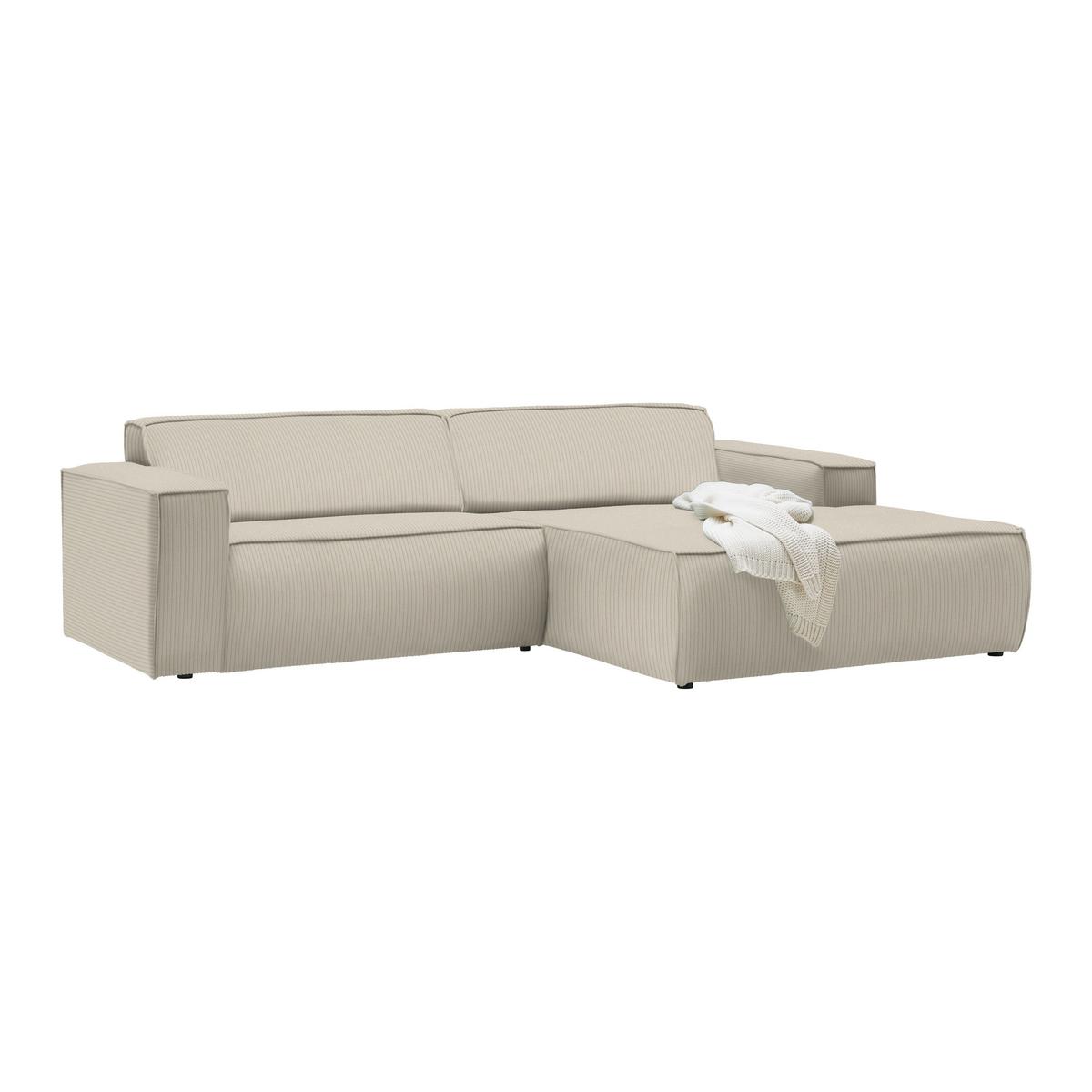Wohnlandschaft Loft Beige - Beige/Schwarz, MODERN, Kunststoff/Textil (265/75/172cm) - Mömax