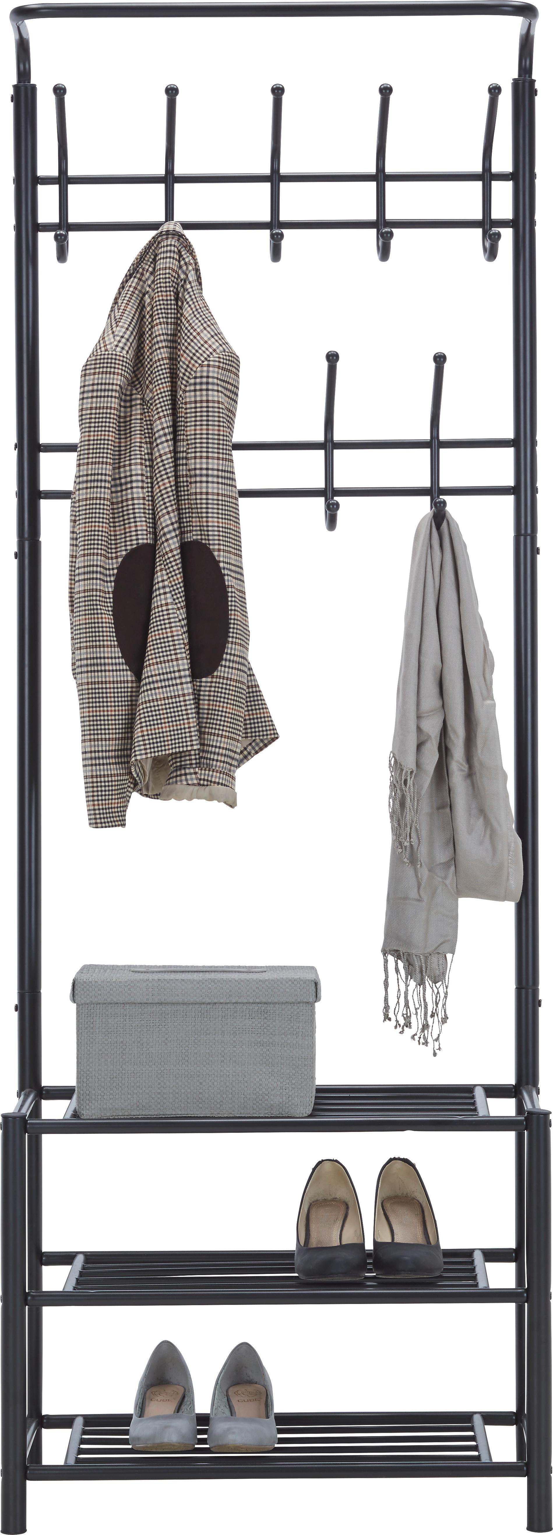 Garderobenständer in Schwarz - Schwarz, Modern, Metall (67/185/32cm) - Modern Living