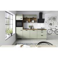 Küchenblock IP1200 Salbeigrün ohne Geräte - Salbeigrün/Eichefarben, MODERN, Holzwerkstoff/Metall (260cm) - Impuls