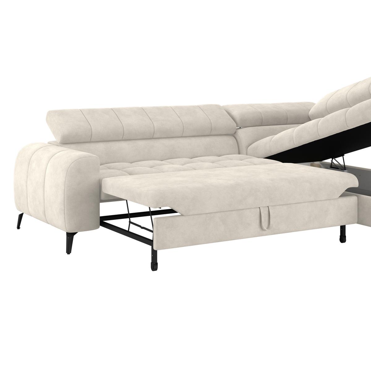 Kutna Garnitura Volf - crna/krem, Trend, tekstil/metal (261/203cm)