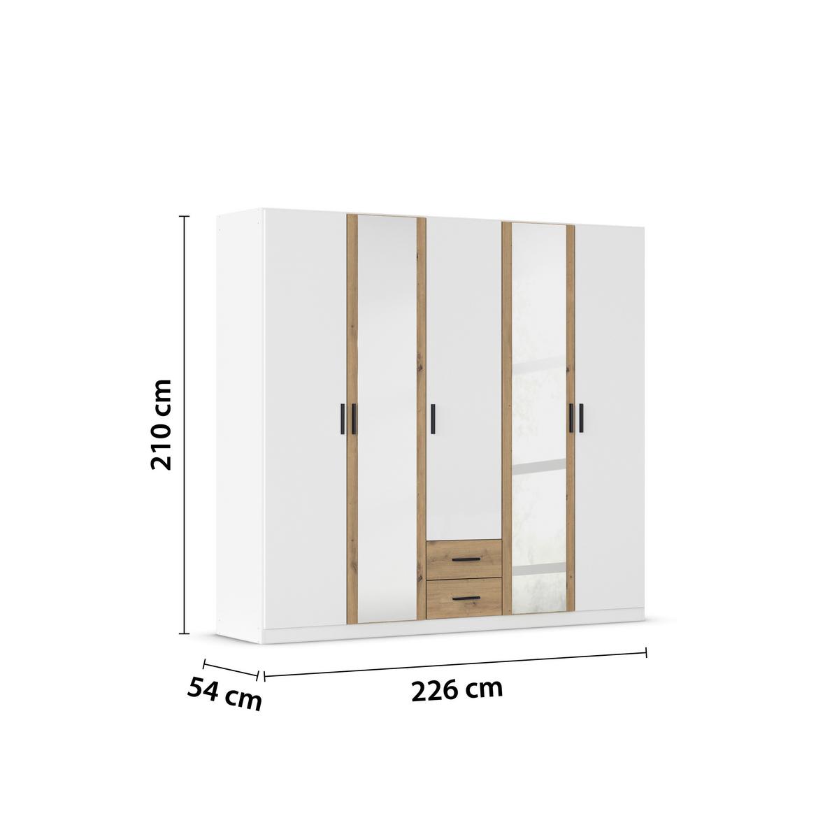 DULAP USI ROTATIVE DESPINA - alb/stejar Artisan, Konventionell, material pe bază de lemn (226/210/54cm)