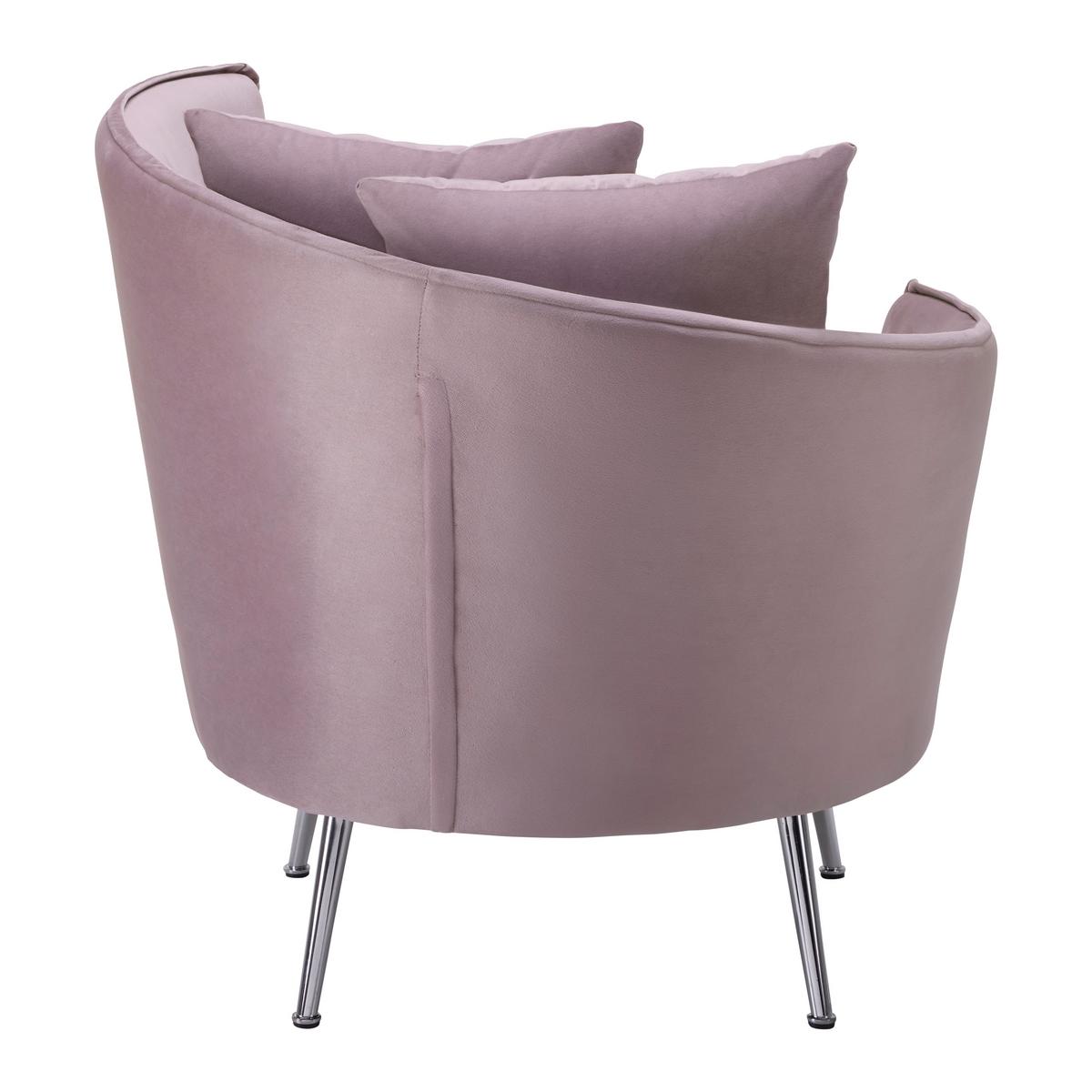 Scaun de relaxare CHERIE - roz, Modern, metal/textil (87/84/85cm) - Bessagi Home