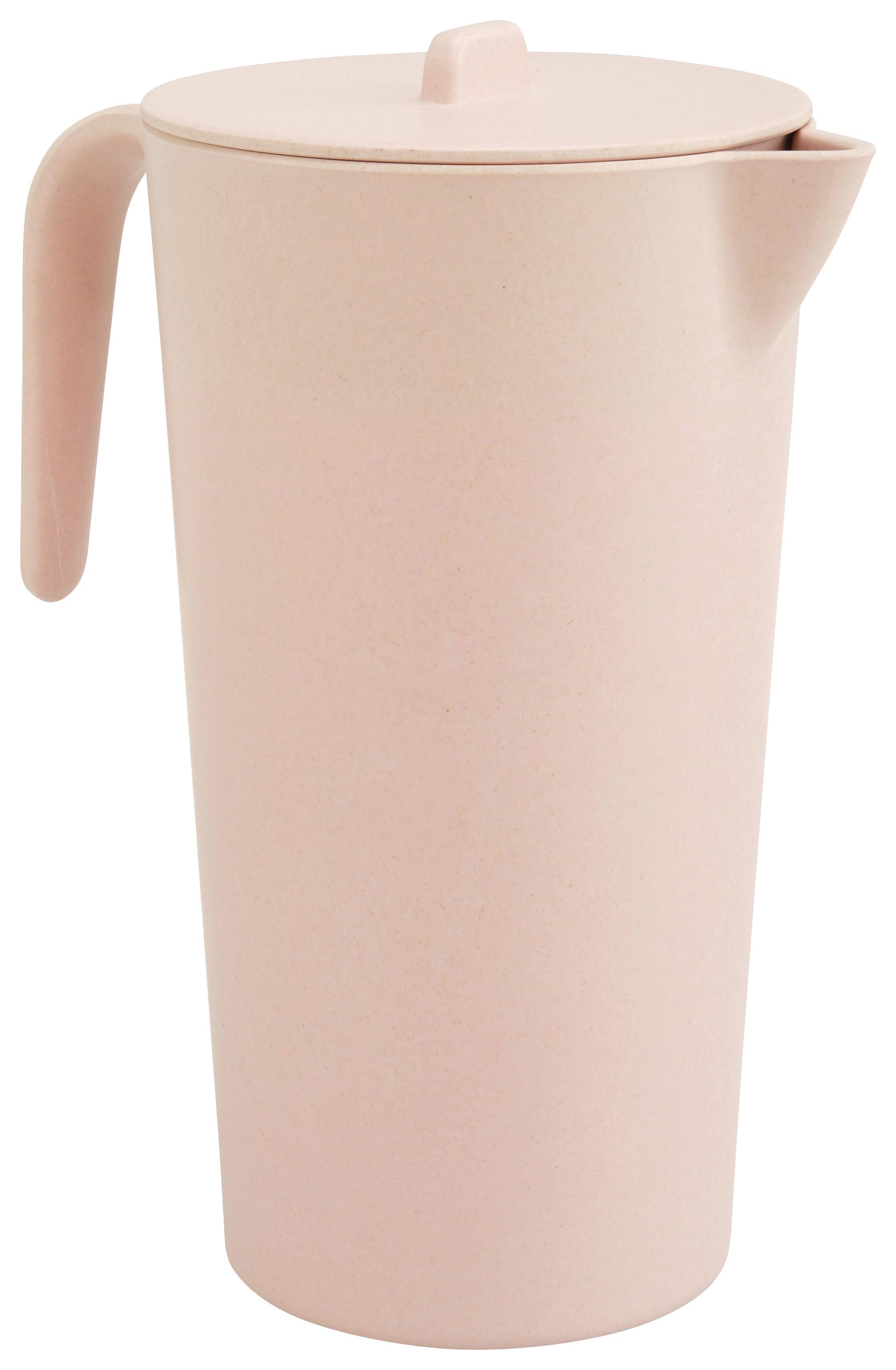 Krug Anabel in Rosa ca. 1,5l - Rosa, Natur, Naturmaterialien/Kunststoff (18/23cm) - Zandiara