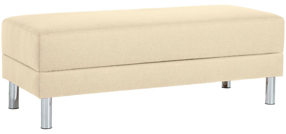 ECKSCHLAFSOFA JUST FASHION - Chromfarben/Beige, KONVENTIONELL, Textil/Metall (152/230cm) - Max Winzer
