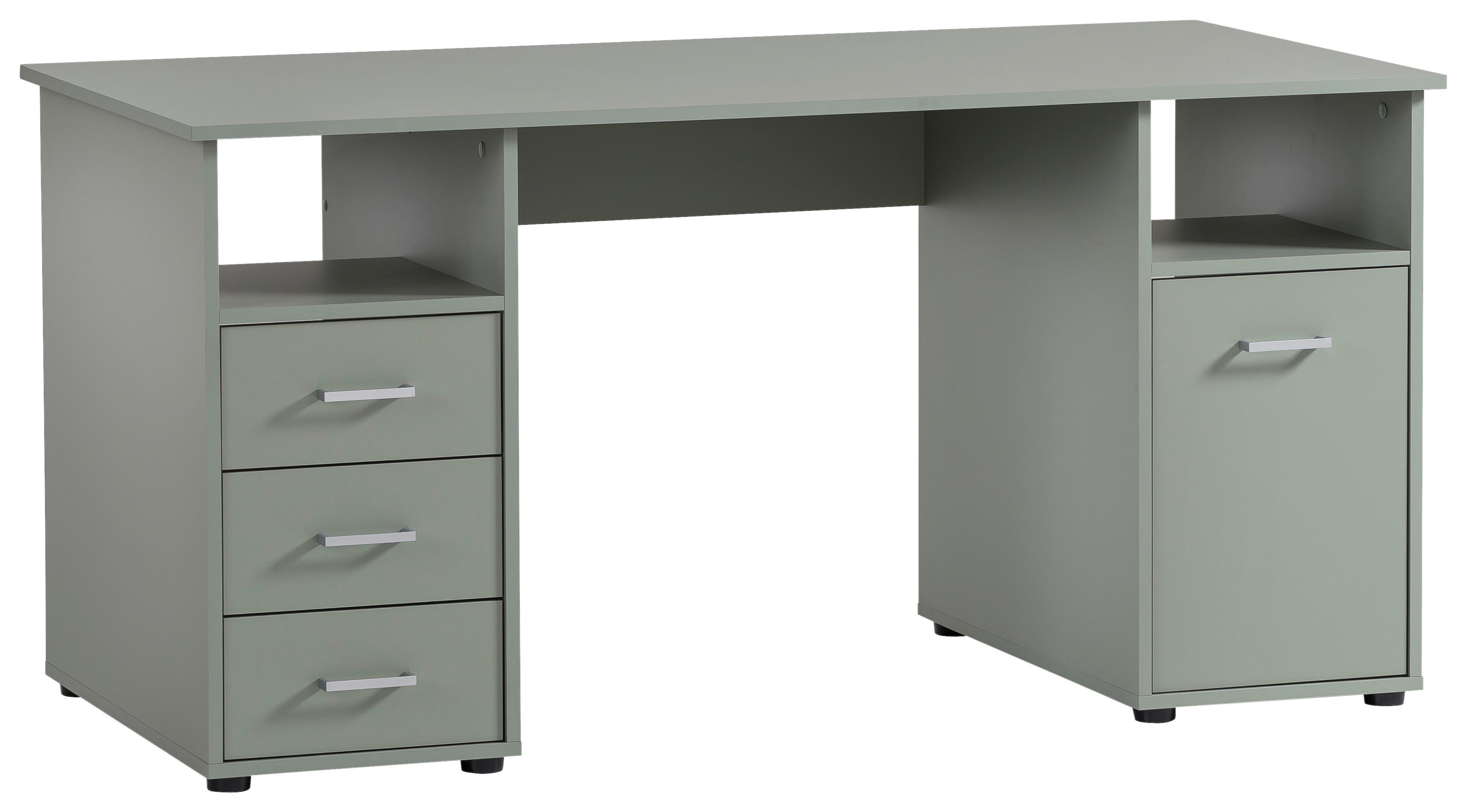 Schreibtisch Niels 1500 Petrol - Silberfarben/Petrol, MODERN, Holzwerkstoff/Kunststoff (150/70/70cm) - MID.YOU