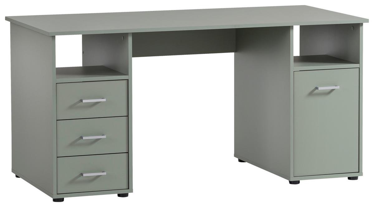 Schreibtisch Niels 1500 Petrol - Silberfarben/Petrol, MODERN, Holzwerkstoff/Kunststoff (150/70/70cm) - MID.YOU