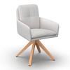 STOL MED ARMSTÖD FINJA - vit/bokfärgad, Modern, metall/trä (59/97/63cm) - Bessagi Home