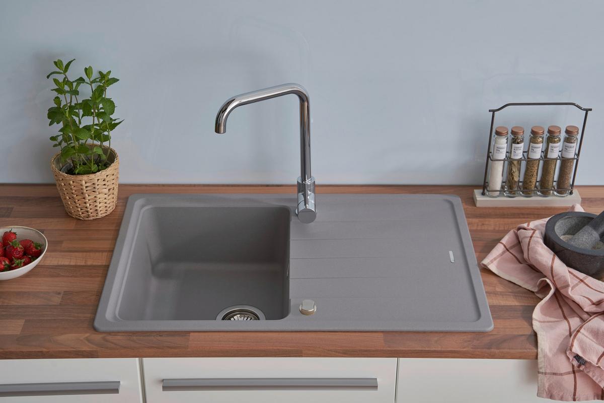 Granitspüle Columbia ca. 78x18,5x50 cm Grau - Grau, Trend, Stein (78/18,5/50cm) - Respekta