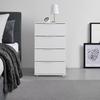 SÄNGBORD CUATRO - vit/silver, Klassisk, trämaterial/plast (46/79/42cm) - Modern Living