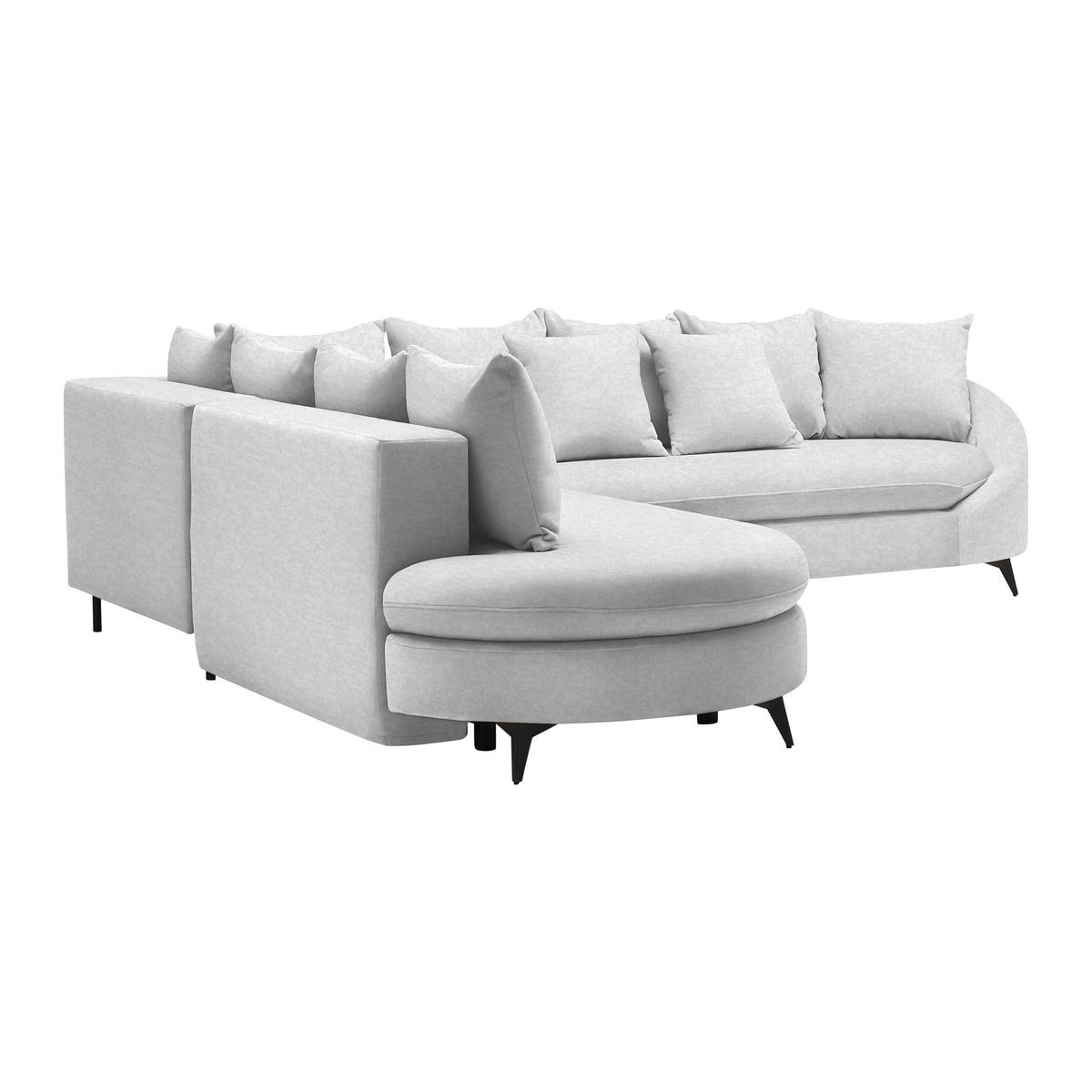 Ecksofa Axel Silberfarben - Silberfarben/Schwarz, MODERN, Textil/Metall (250/87/291cm) - Mömax