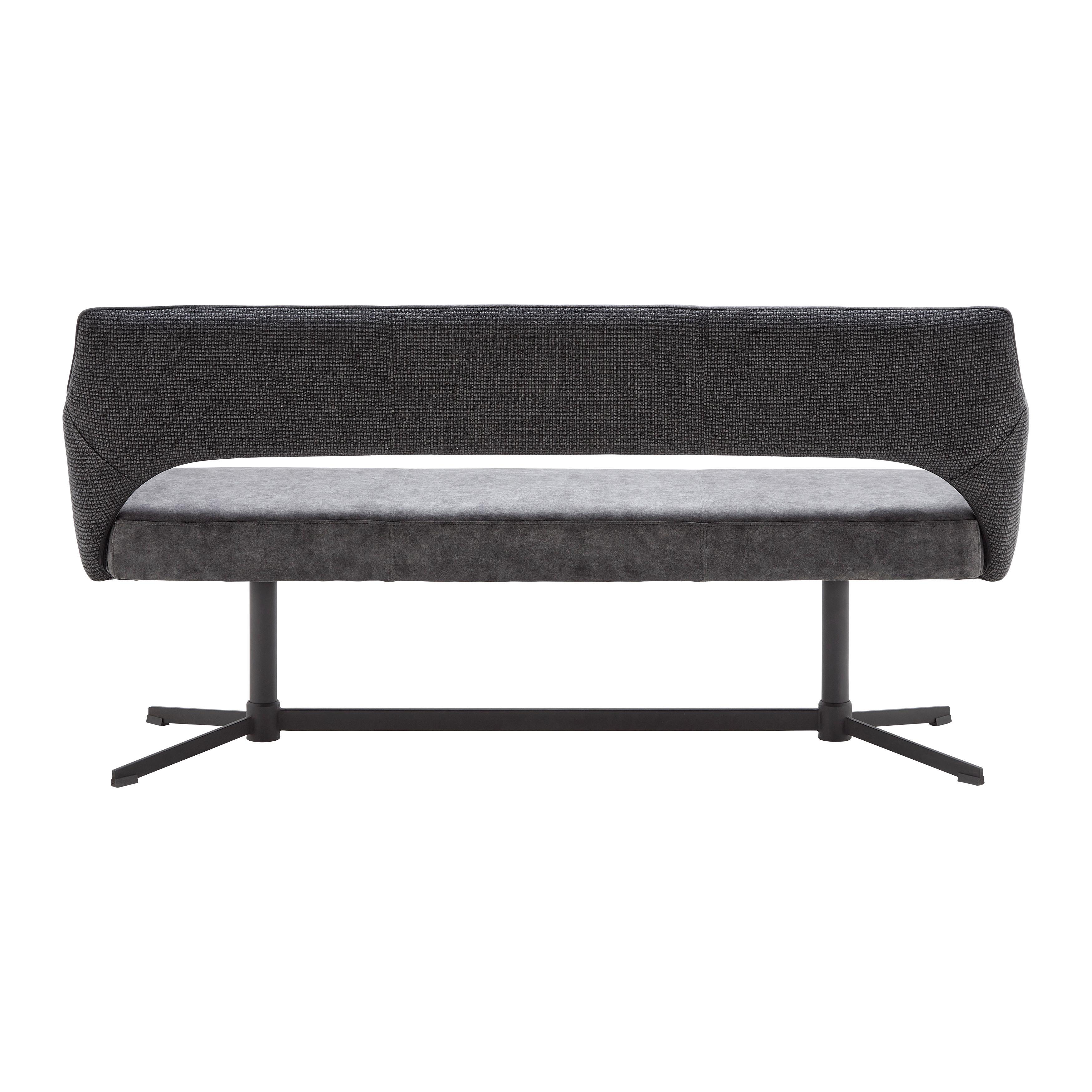 SITTBÄNK VALLETTA - svart/antracit, Modern, metall/textil (170/85/61cm) - Premium Living