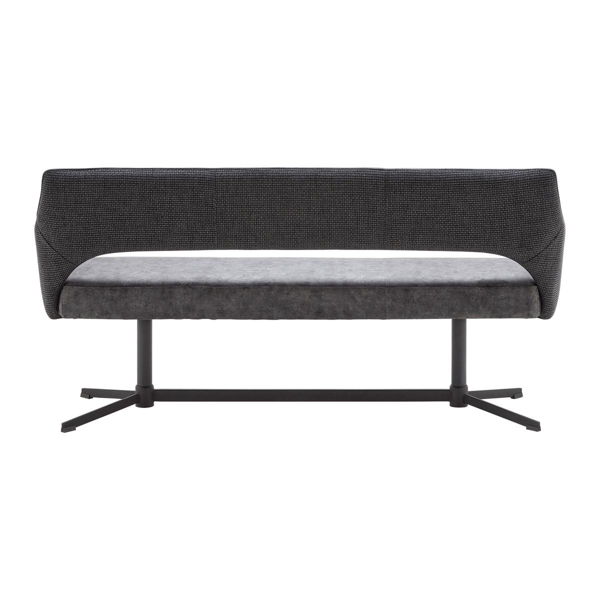 Sitbank Valletta Anthrazit/Schwarz - Anthrazit/Schwarz, MODERN, Textil/Metall (170/85/61cm) - Premium Living