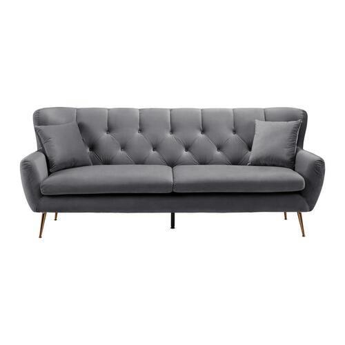 Zofa Liliana, Temno Siva, Žamet - temno siva/rožnato zlata, Moderno, kovina/tekstil (227/95/93cm) - Bessagi Home