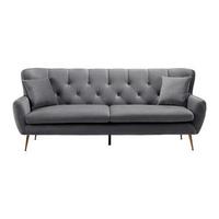Bigsofa Liliana Dunkelgrau Samt - Dunkelgrau/Roségold, MODERN, Holz/Textil (227/95/93cm) - Bessagi Home