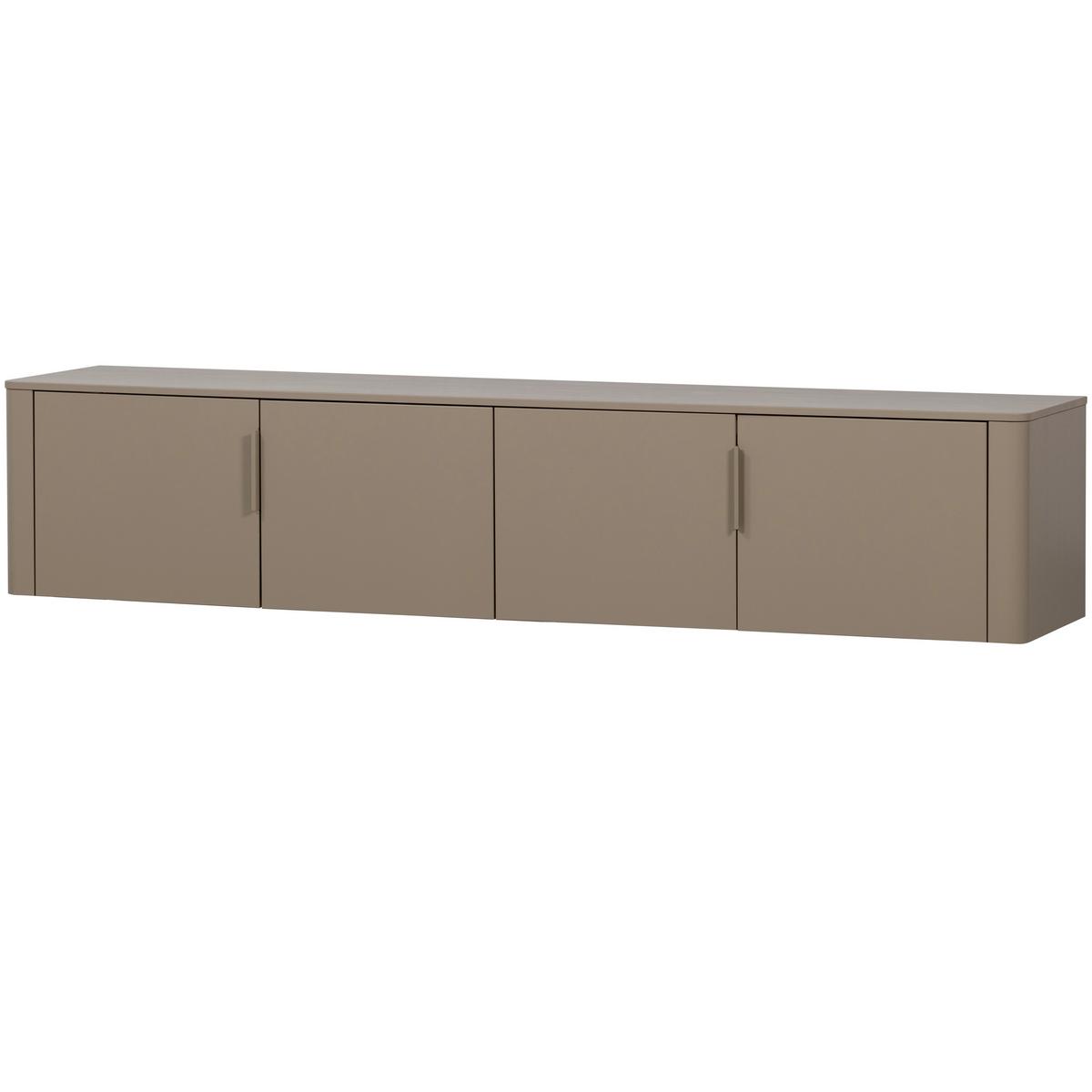 LOWBOARD Gunnar Schlammfarben B: 200cm - Schlammfarben/Schwarz, Design, Holz/Metall (200/56/44cm) - Livetastic