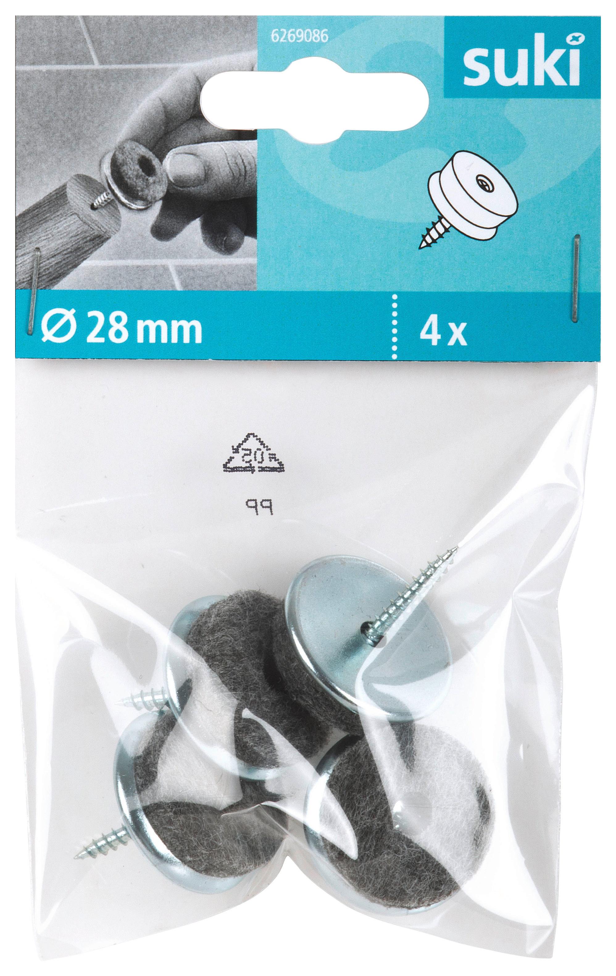 Filckorong 28mm 4db - ezüstszínű, műanyag/fém (2,8cm) - Suki