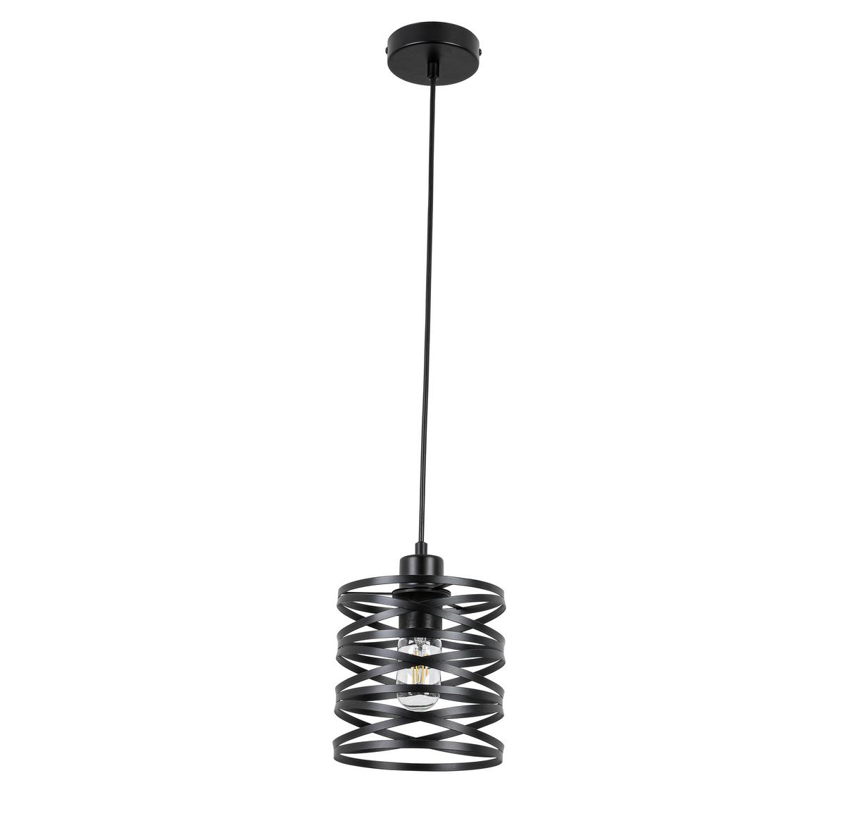 Hängeleuchte Esila Schwarz max. 40 Watt - Schwarz, MODERN, Kunststoff/Metall (17/120cm) - Mömax