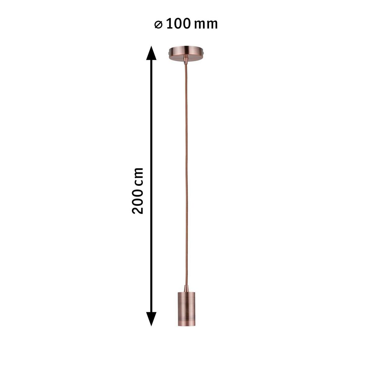 Hängeleuchte Haldis in Kupferfarben max. 60 Watt - Design (10/10/200cm) - Paulmann