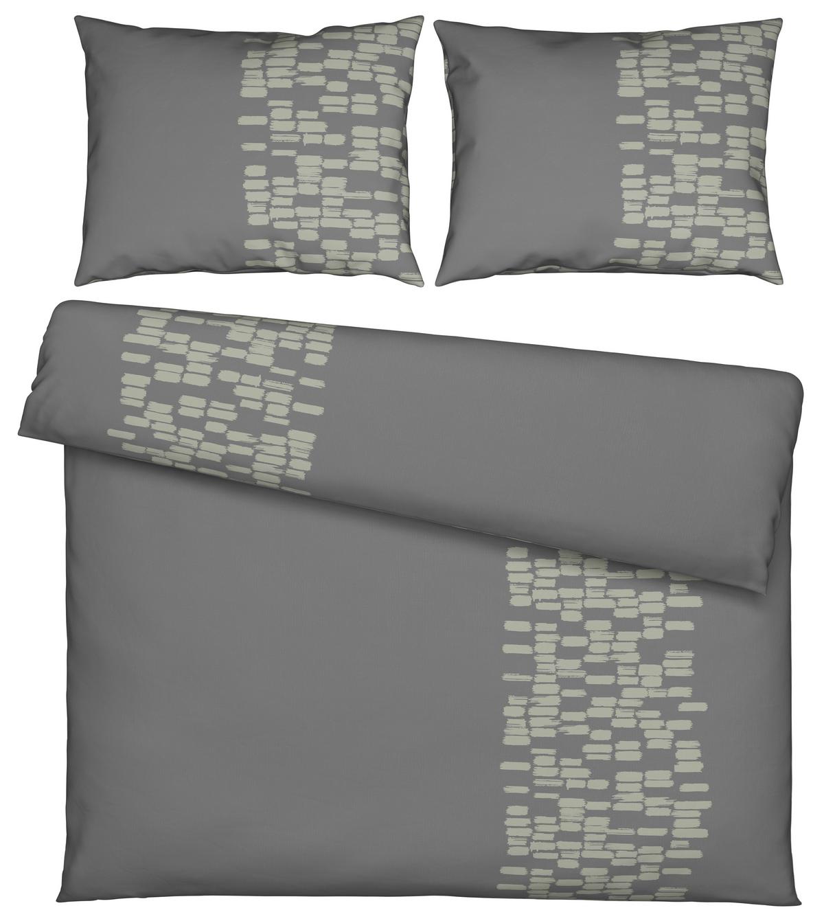 Ágyneműhuzat-garnitúra Kétszemélyes  Brush Strokes - antracit, textil (200/220cm) - Modern Living