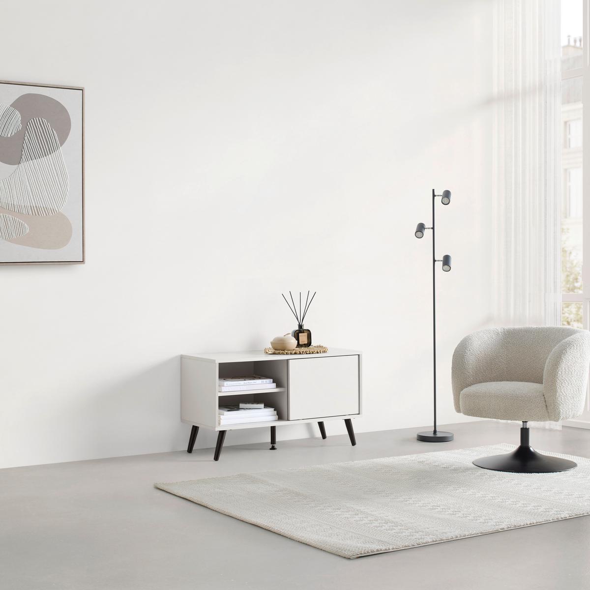 Phonotisch Move Kaschmirfarben - Kaschmir/Schwarz, MODERN, Holzwerkstoff/Metall (80/46/35cm) - Based