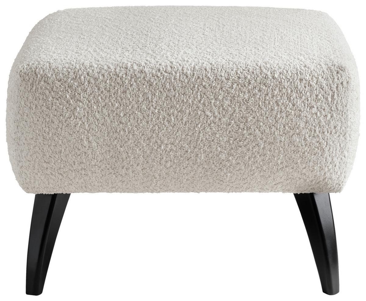 Hocker Colori Weiß Bouclé - Schwarz/Weiß, MODERN, Holz/Textil (66/44/66cm) - MID.YOU