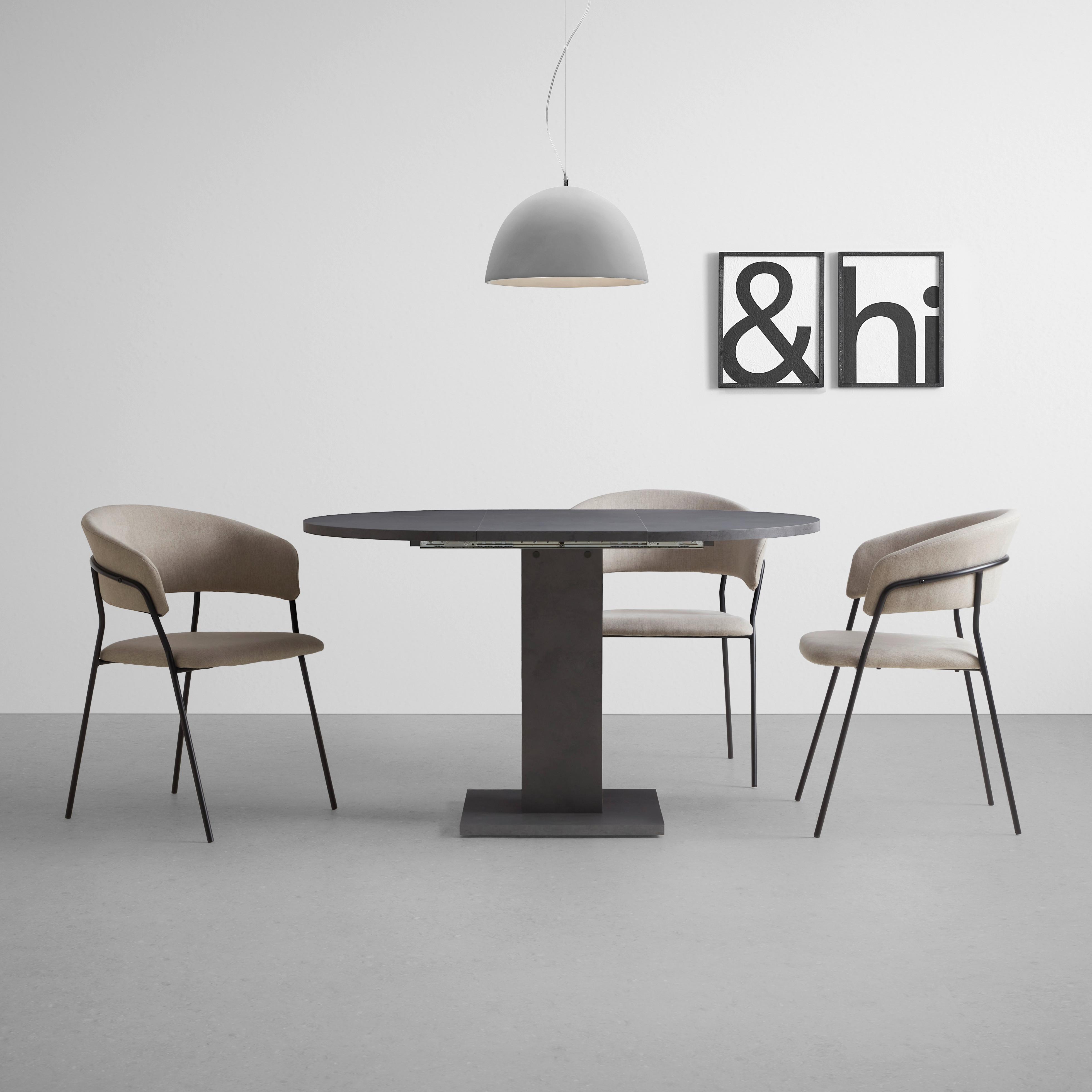 Ausziehtisch Tap in Graphitfarben - Graphitfarben, Basics, Holzwerkstoff (90-130/90/76cm) - Mömax