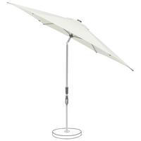Sonnenschirm Slide Weiß Ø ca. 300cm - Silberfarben/Weiß, Basics, Textil/Metall (300cm) - Suncomfort by Glatz