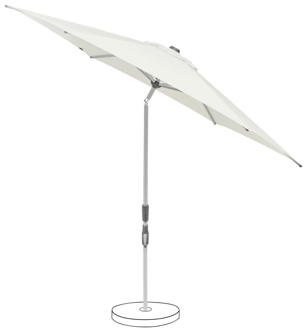 Sonnenschirm Slide Weiß Ø ca. 300cm - Silberfarben/Weiß, Basics, Textil/Metall (300cm) - Suncomfort by Glatz