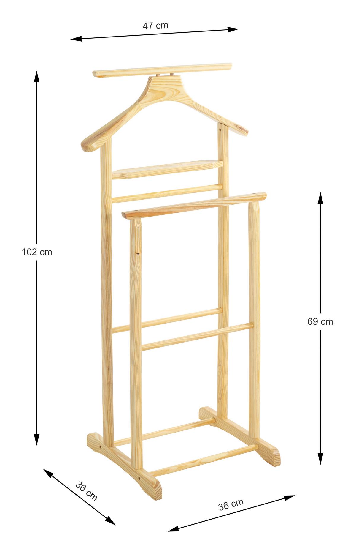 CICHY SŁUGA FUNNY - kolor naturalny, Konventionell, drewno (47/102/36cm)