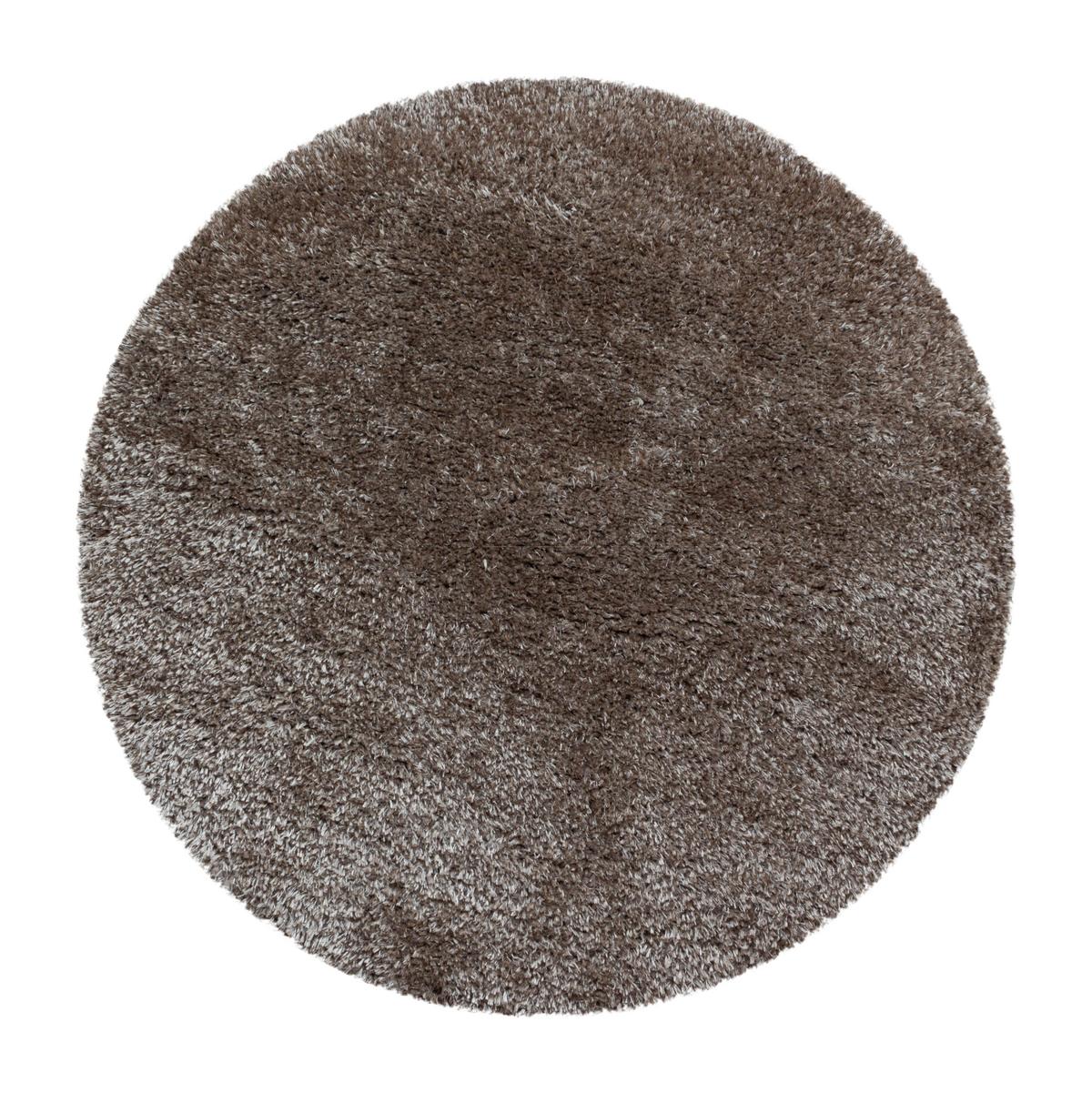 Hochflorteppich Brilliant Taupe Ø ca. 80cm - Taupe, Basics, Textil (80cm)