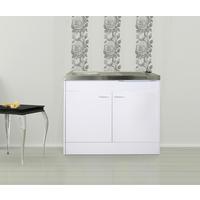 Miniküche Pantry Weiß inkl. Kochfeld B: ca. 100 cm - Weiß, MODERN, Holzwerkstoff/Kunststoff (100/87/60cm) - Respekta