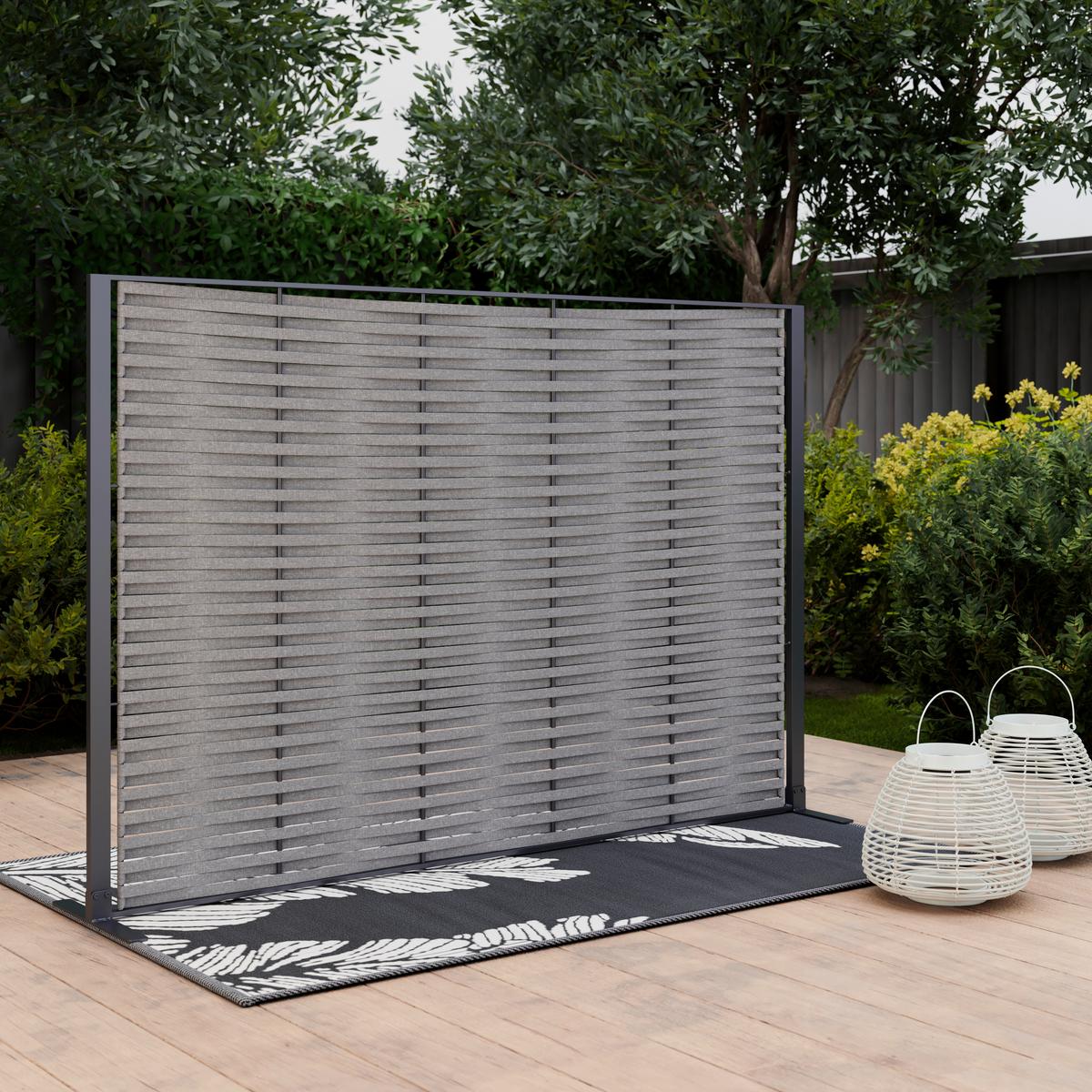 OSŁONA TARASOWA JAVA - ciemnoszary, Modern, metal/tkanina (180/120/36cm) - Bessagi Garden