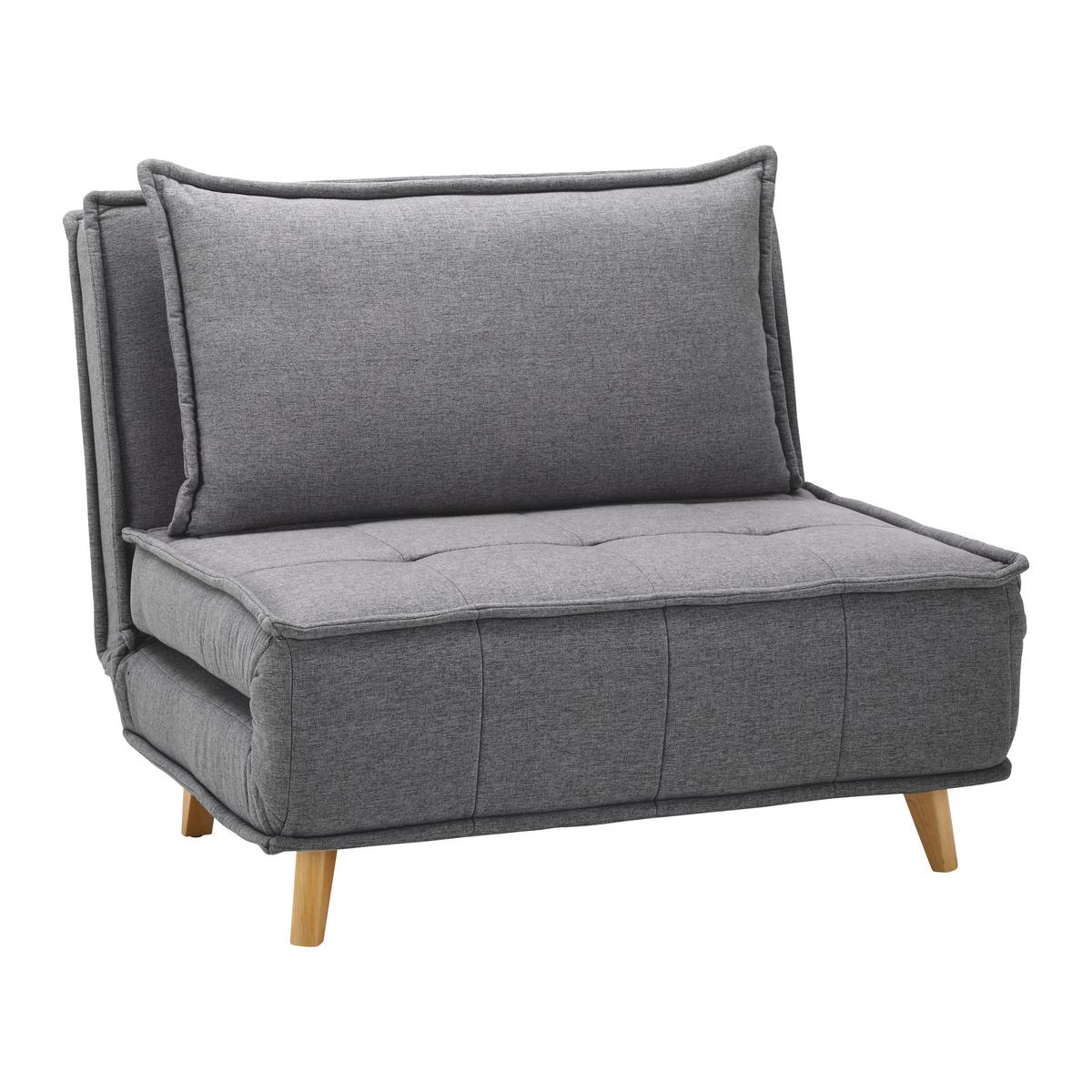 Fotoliu extensibil LAYLA - gri închis, Modern, lemn/textil (104/92/84cm) - Bessagi Home