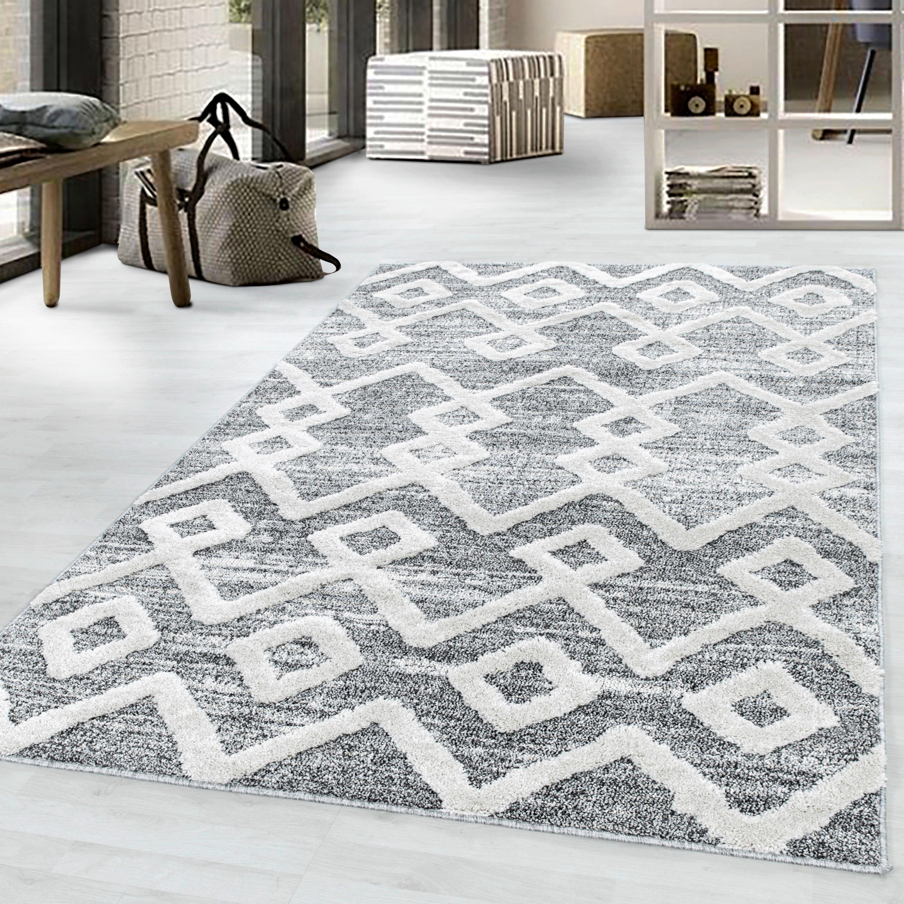 Webteppich Pisa Grau ca. 80x250cm - Grau, KONVENTIONELL, Textil (80/250cm)