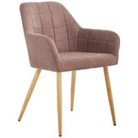 KRZESŁO Z PODŁOKIETNIKAMI DROPS - kolor dębowy/brązowy, Modern, metal/tkanina (57/82/60cm) - MID.YOU