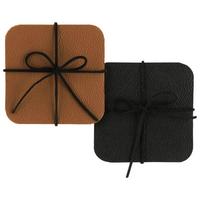 Untersetzerset Diego wendbar Cognac/Schwarz - Cognac/Schwarz, Modern, Kunststoff (10/10cm) - Modern Living