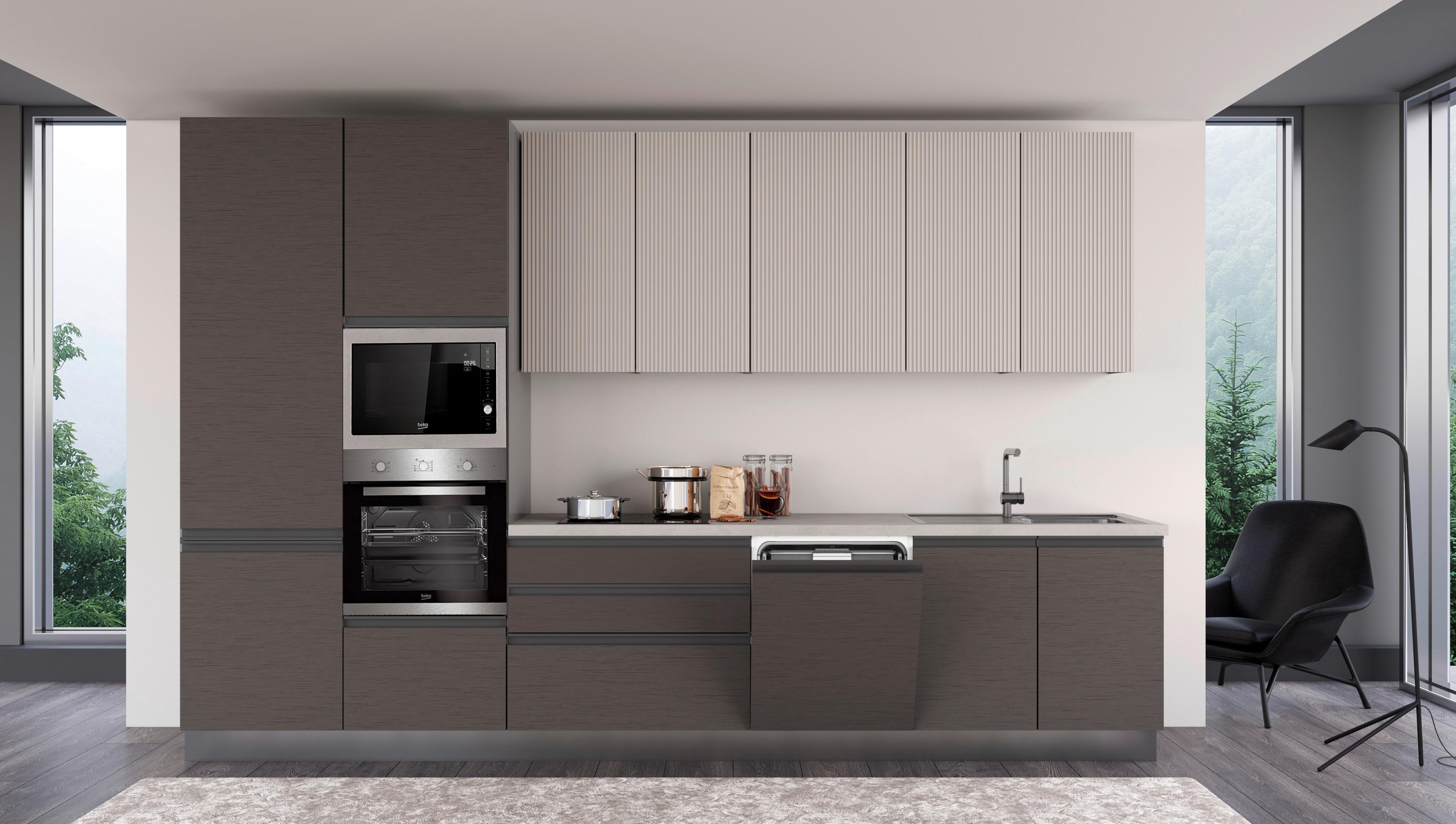 Kuhinjski Blok New Helena 360 Dx - brončane boje/kašmir, Konvencionalno, metal/drvo (360/240/60cm) - Mömax