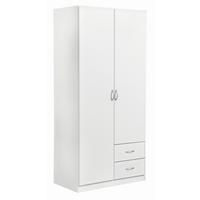 Omara S Klasičnimi Vrati Case, Bela - srebrne barve/bela, Design, umetna masa/leseni material (91/197/54cm) - Boxxx
