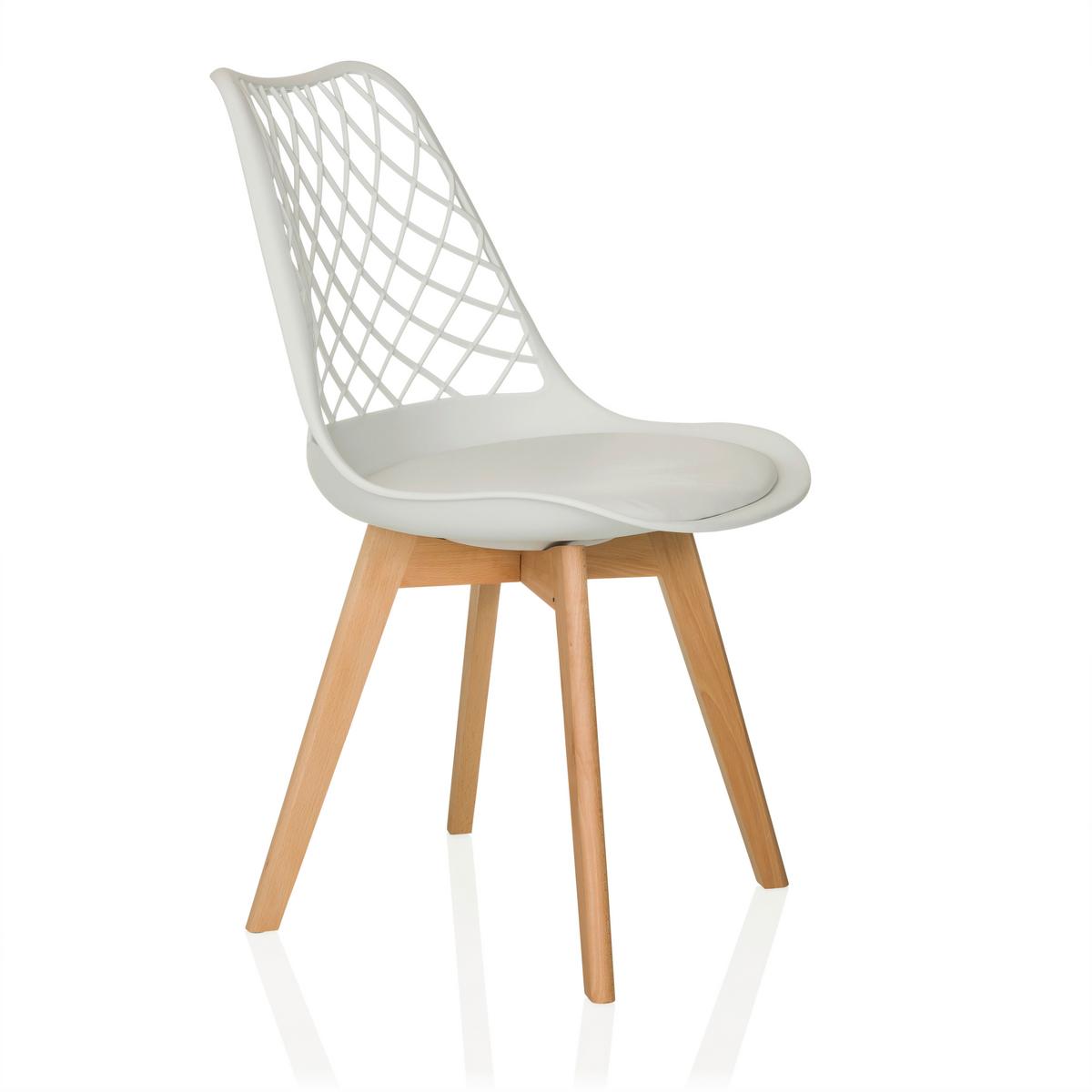 Konferenčni Stol Scandi Hol, Bela - bela/barve bukve, Moderno, umetna masa/les (49/81/53cm) - MID.YOU