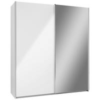 Schwebetürenschrank in Weiss mit Spiegel - Konventionell, Holzwerkstoff/Metall (181/210/62cm) - Mömax