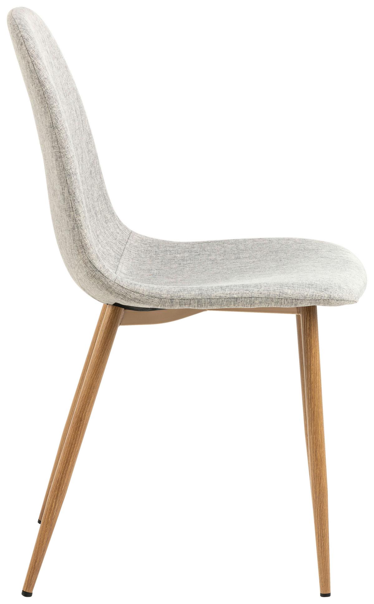 KRZESŁO CELIA - kolor dębowy/jasnoszary, Trend, metal/tkanina (44/86/54cm)