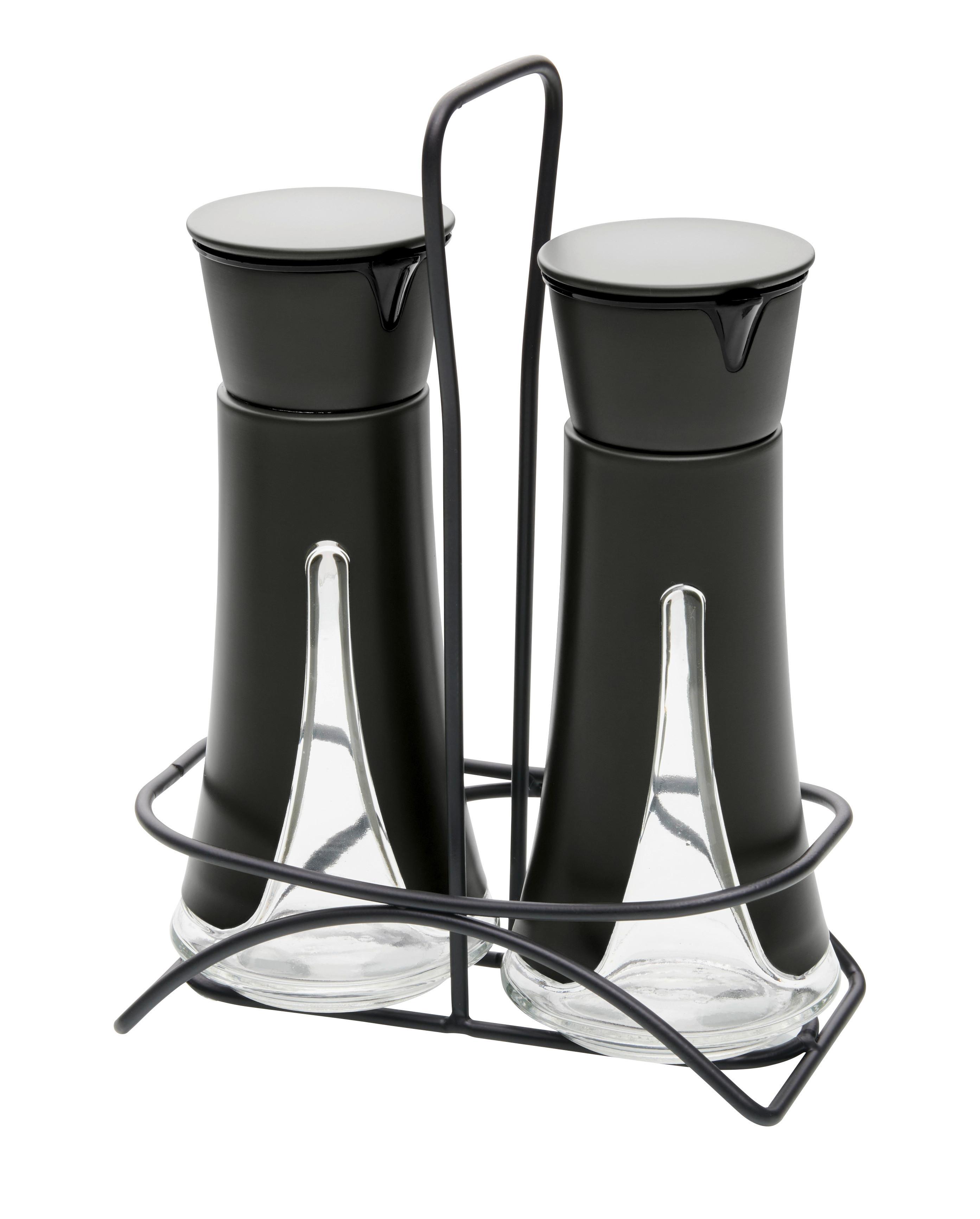 Menage-Set Aurelius in Schwarz - Schwarz, Modern, Glas/Kunststoff (16,5/22,5/8,5cm) - Premium Living