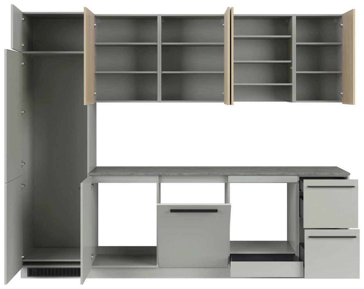 Küchenblock Milino o. Geräte Eichefarben - Eichefarben/Graphitfarben, Basics, Holzwerkstoff/Kunststoff (285cm) - Visiona