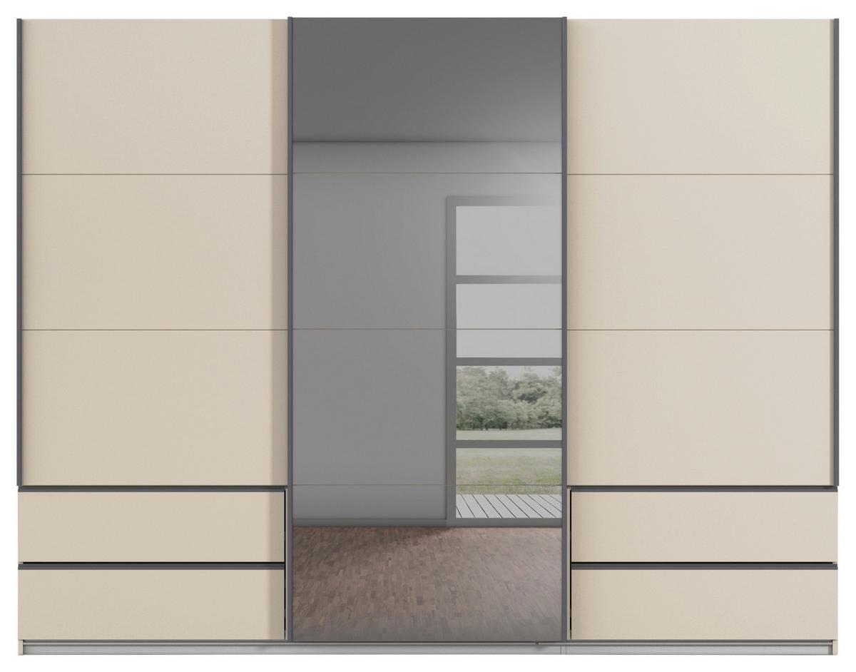 Schwebetürenschrank Elara Weiß/Champagnerfarben - Champagner/Weiß, KONVENTIONELL, Holzwerkstoff (271/210/62cm) - Premium Living