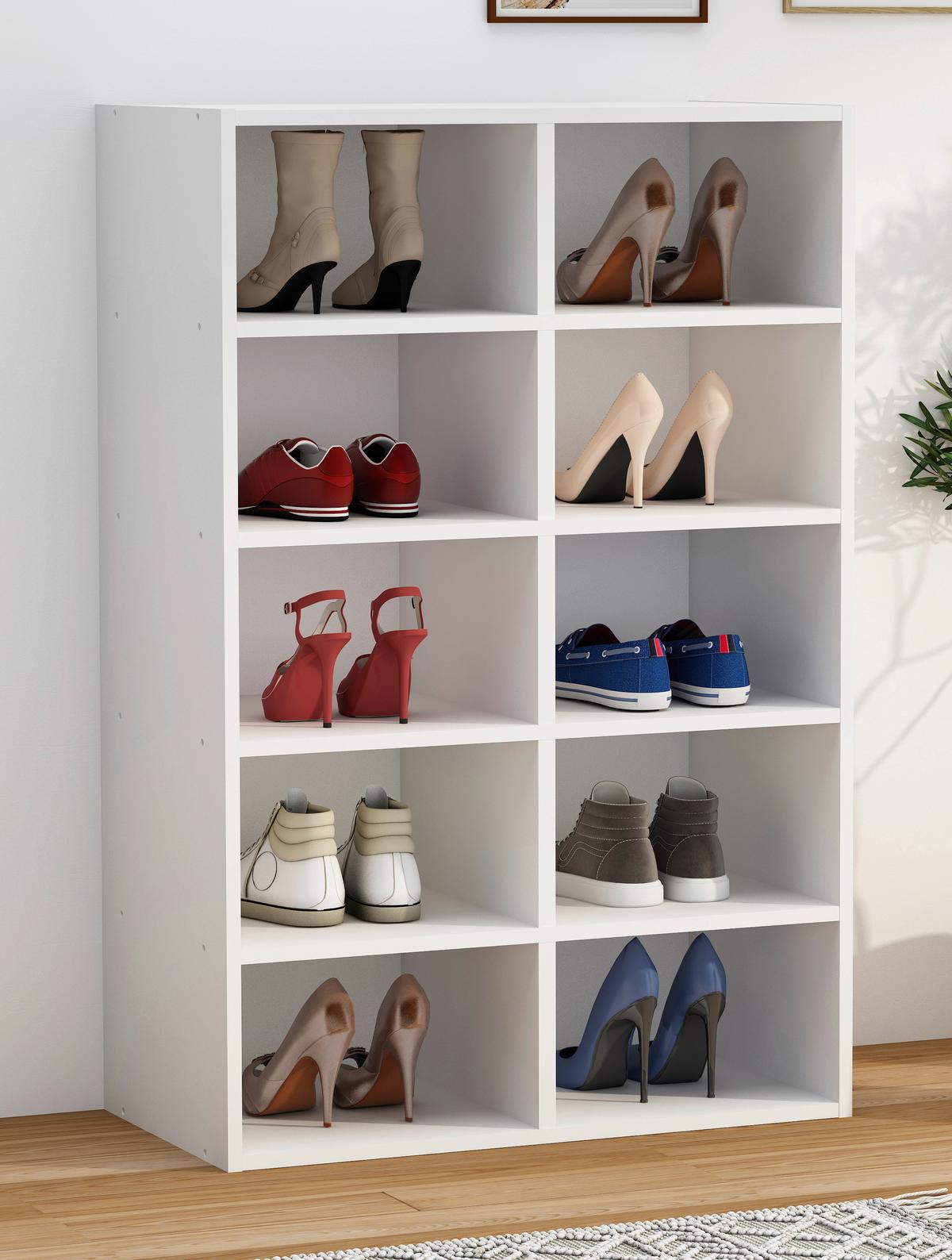 SCHUHREGAL HINSOL - Weiss, Design, Holzwerkstoff (55/84/30cm) - MID.YOU