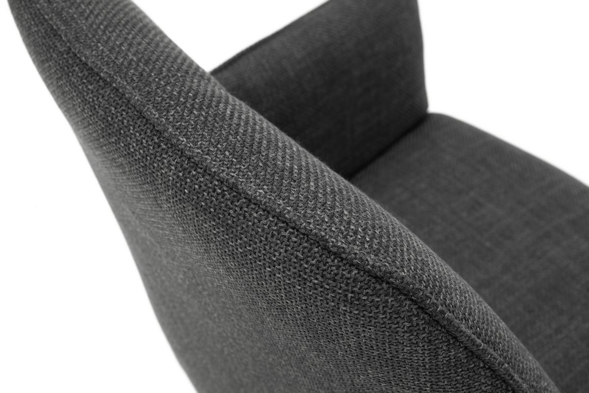 KRZESŁO Z PODŁOKIETNIKAMI PEMBA - antracytowy/czarny, Design, metal/tkanina (59/87/61cm) - Carryhome